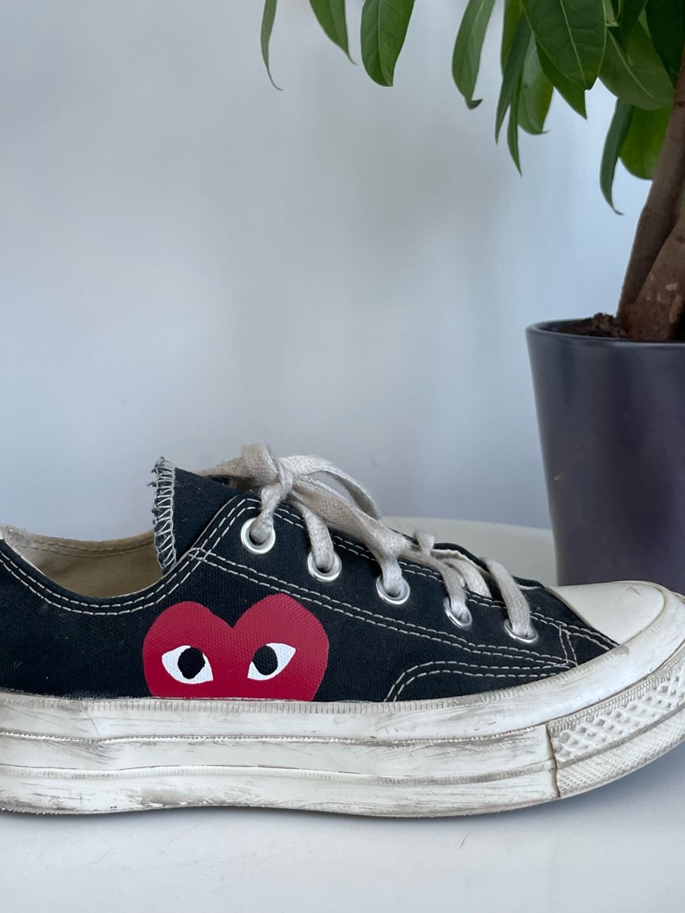 Women Size 5 Converse Chuck Taylor Comme des Garcons Play Black Shoes